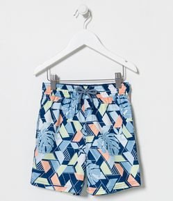 Bermuda de Baño Infantil con Estampado Geometrico - Talle 5 a 14 años