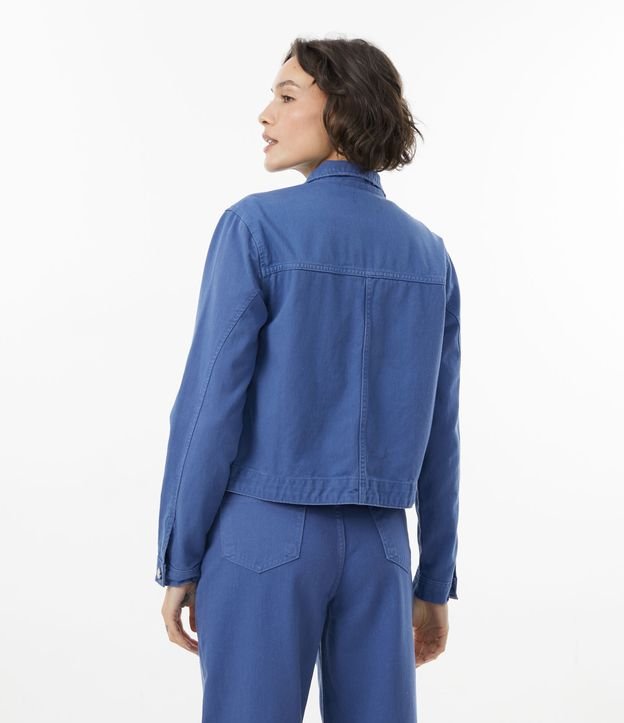 Campera en Sarga con Bolsillos Delanteros Azul 3
