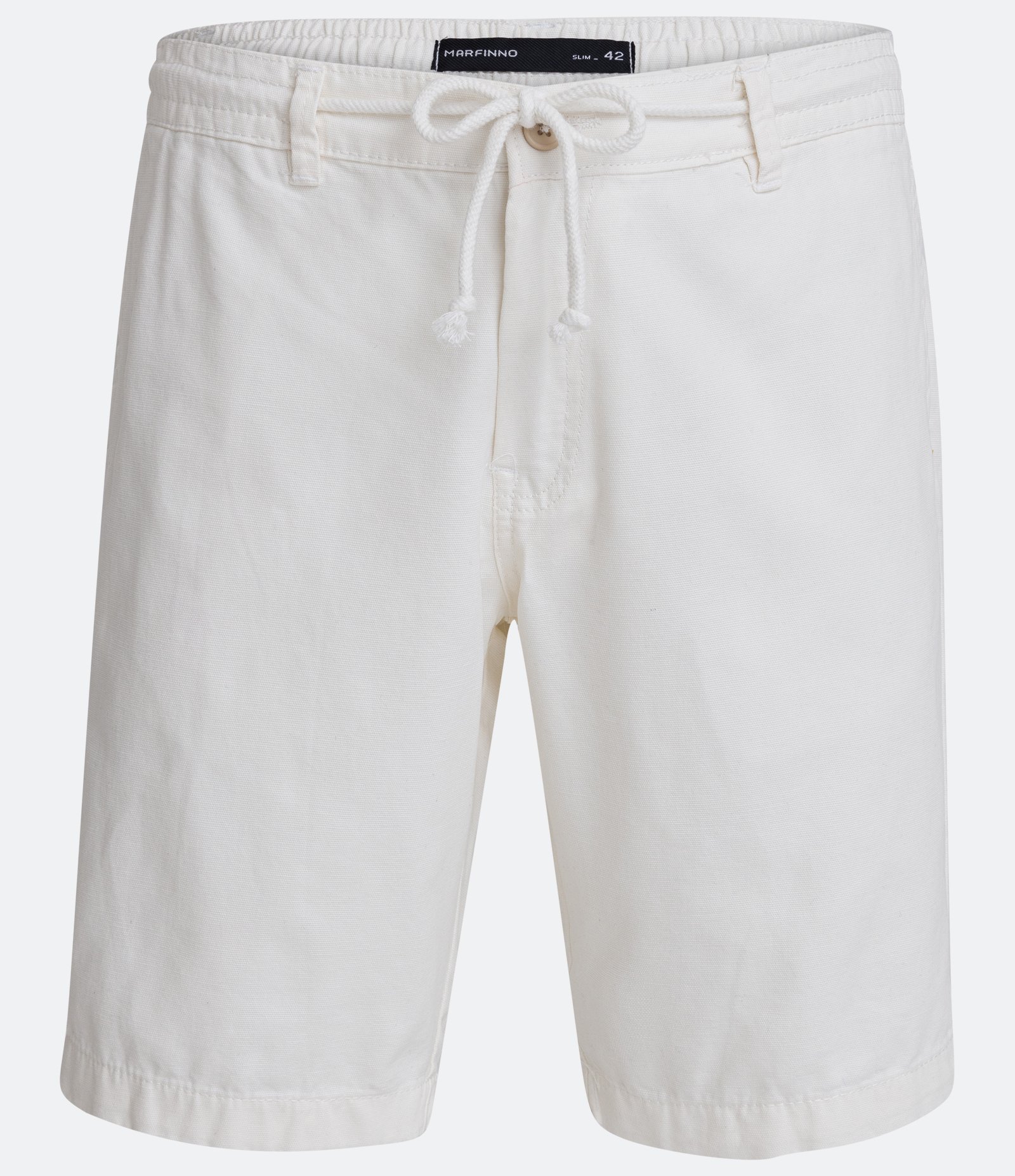 Bermuda Slim em Algodão com Cós Elástico e Amarração Branco 4