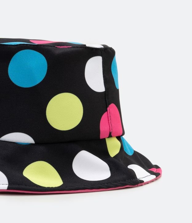 Sombrero Bucket Infantil con Estampado Lunares de Colores Negro 3