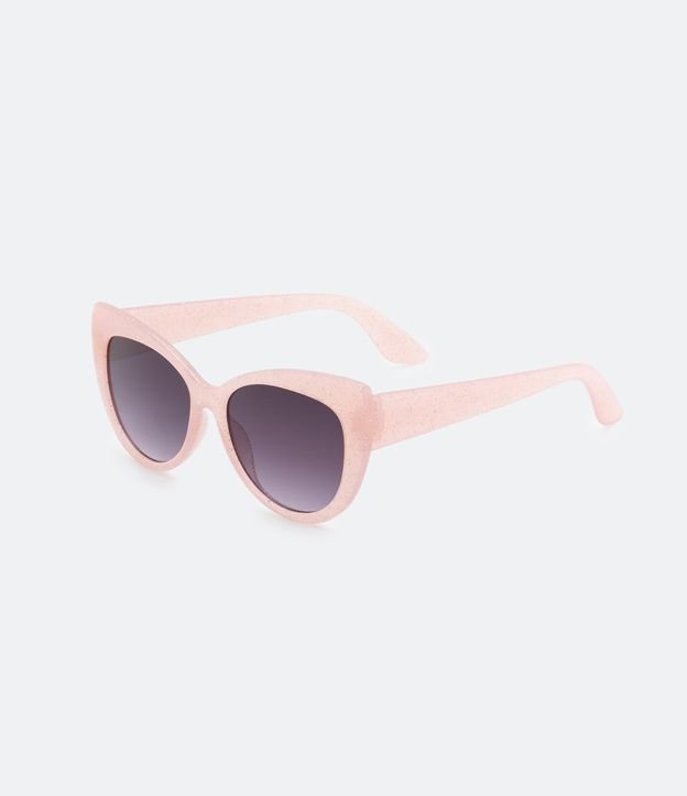 Óculos de Sol Infantil Gateado com Glitter e Lente Fumê