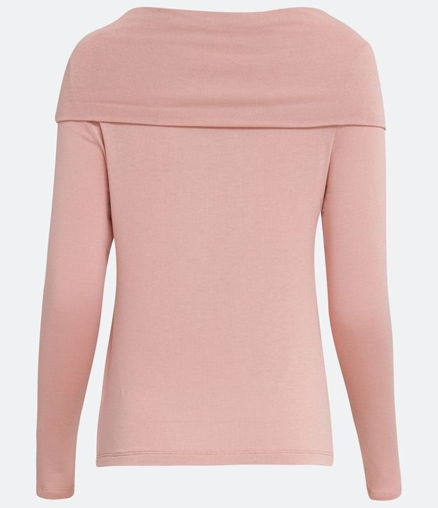 Blusa con Cuello Ancho Manga Larga en Viscosa Rosado 6