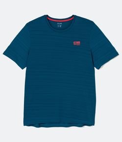 Camiseta Esportiva Manga Curta com Lettering e Estampa Montanhas - Plus Size