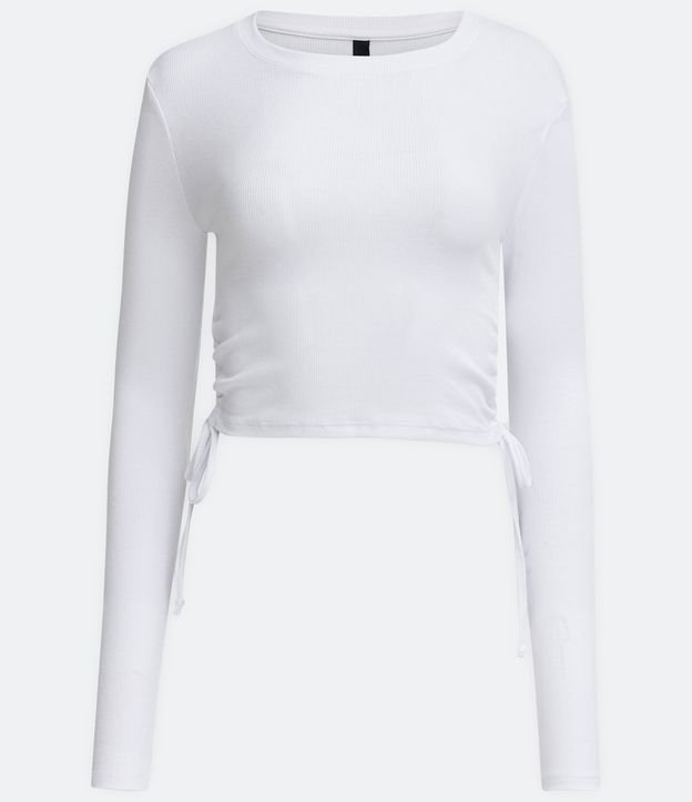 Blusa Manga Larga con Ajuste Lateral Blanco 6