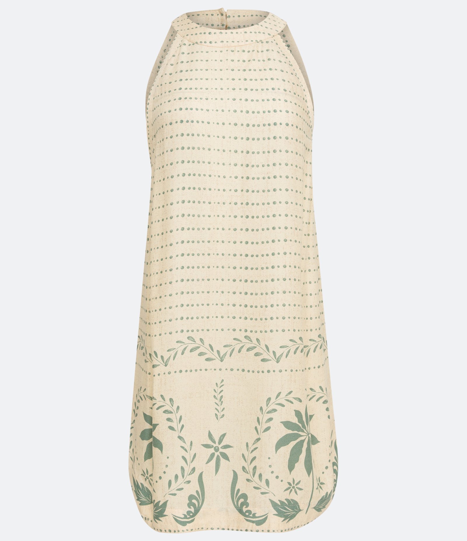 Vestido Curto  em Viscose com Estampa Floral Bege 6