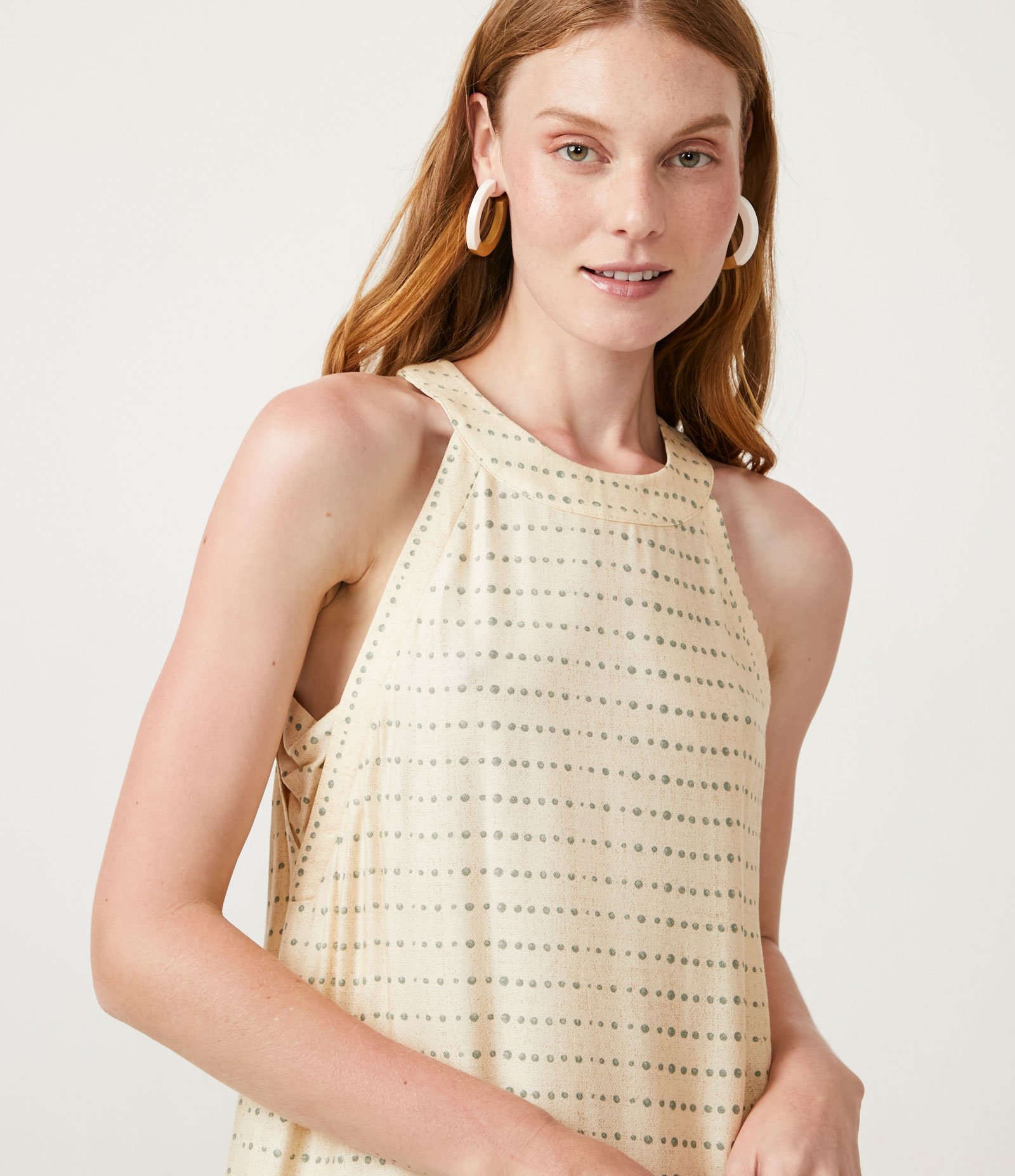 Vestido Curto  em Viscose com Estampa Floral Bege 4