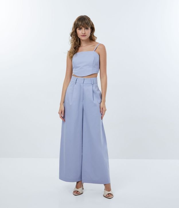 Blusa Regata Cropped em Algodão com Amarração nas Costas