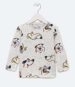 Camiseta Infantil com Estampa de Cachorrinhos - Tam 1 a 5 anos