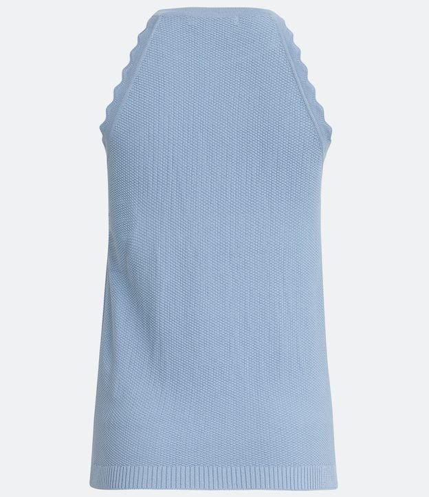 Blusa de Punto con Cuello Halter Azul 6