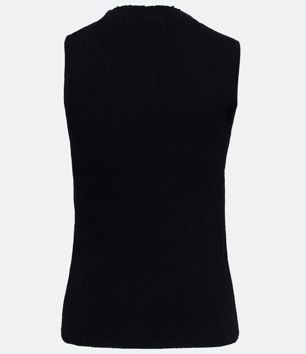 Musculosa de Punto con Recorte Cutout Negro 6