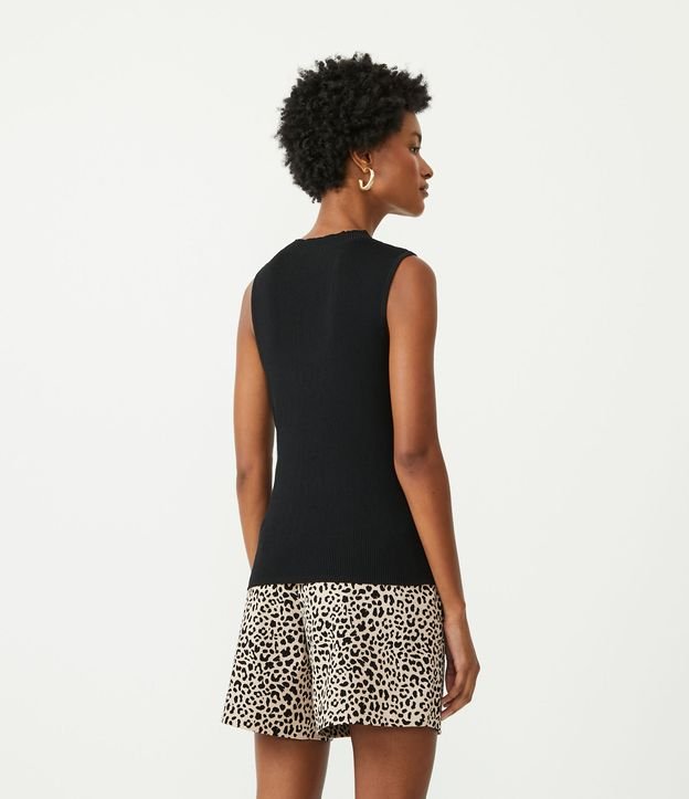 Musculosa de Punto con Recorte Cutout Negro 3