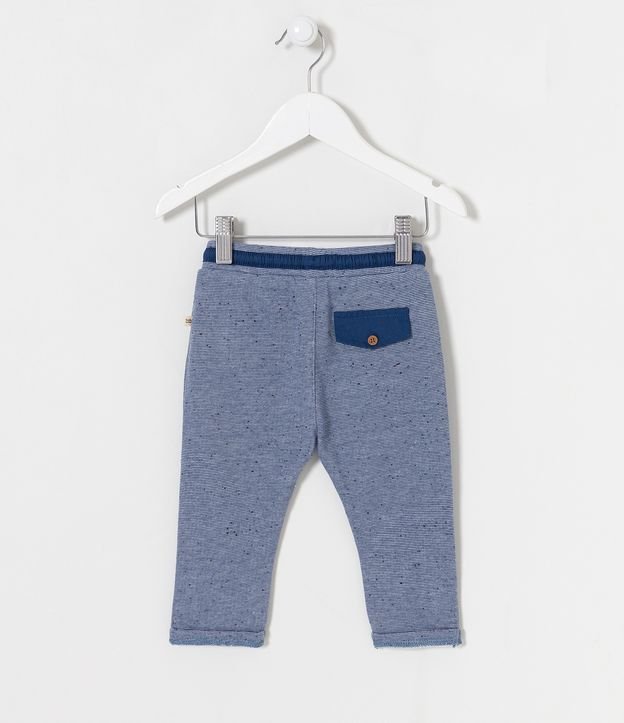 Pantalón Infantil con Bolsillos Incorporados y Botones - Talle 0 a 18 meses Azul 2