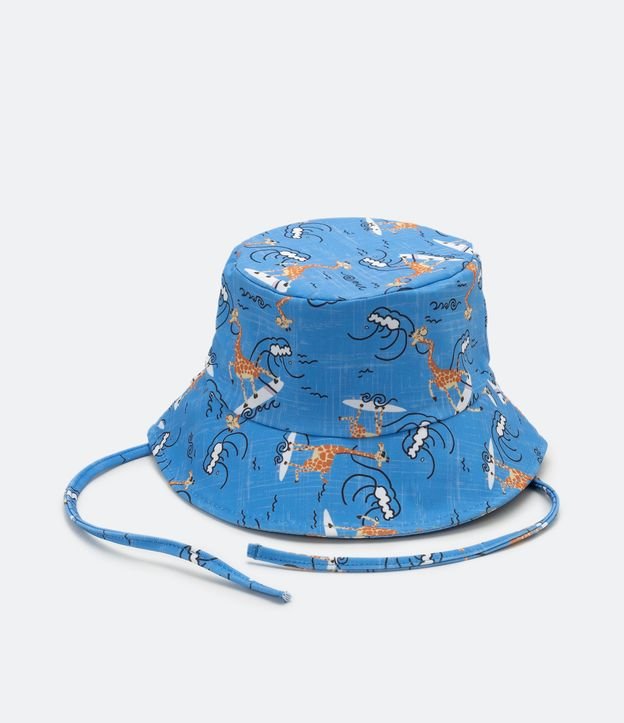 Sombrero Bucket Infantil con Estampado de Jirafas Azul 1