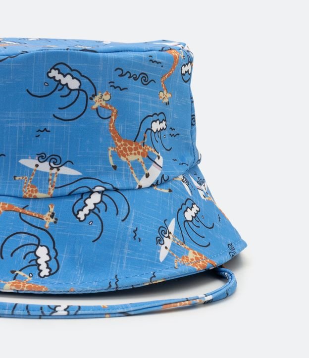 Sombrero Bucket Infantil con Estampado de Jirafas Azul 2