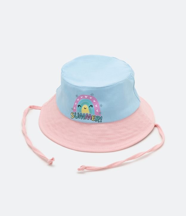 Chapéu Bucket Infantil Color Block com Estampa de Arco-íris