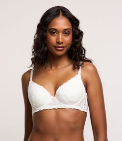 Sutiã Base em Algodão com Bojo Oco e Bordado Floral