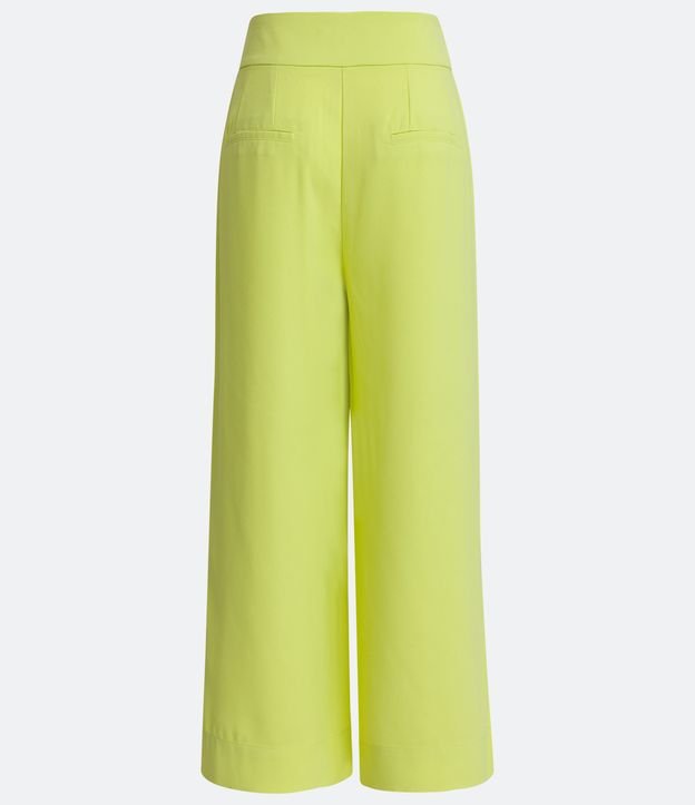 Pantalón Pantalona en Crepé con Botones Diferenciados Verde 7