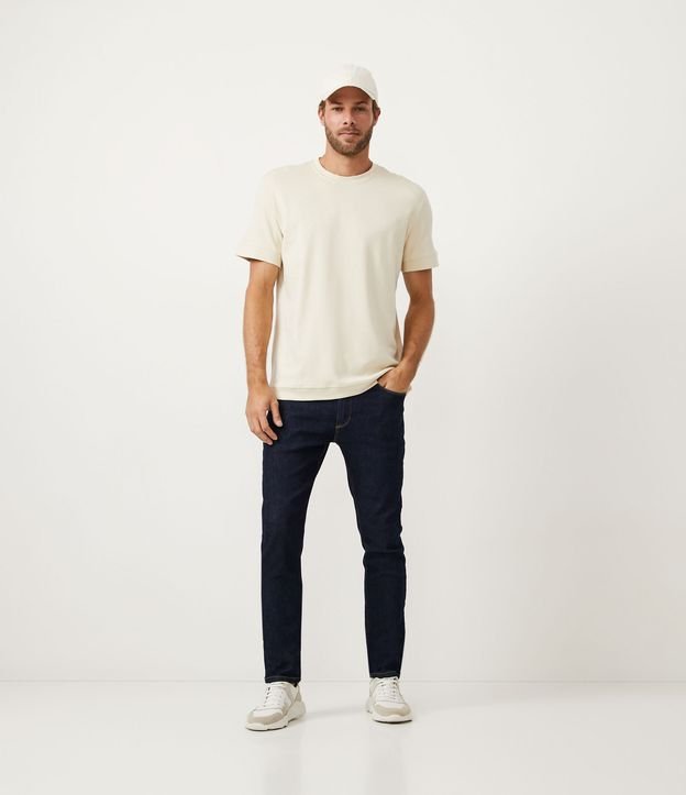 Calça Jeans Slim com Cós Fixo Azul 1