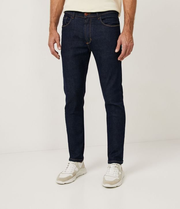 Calça Jeans Slim com Cós Fixo Azul 2