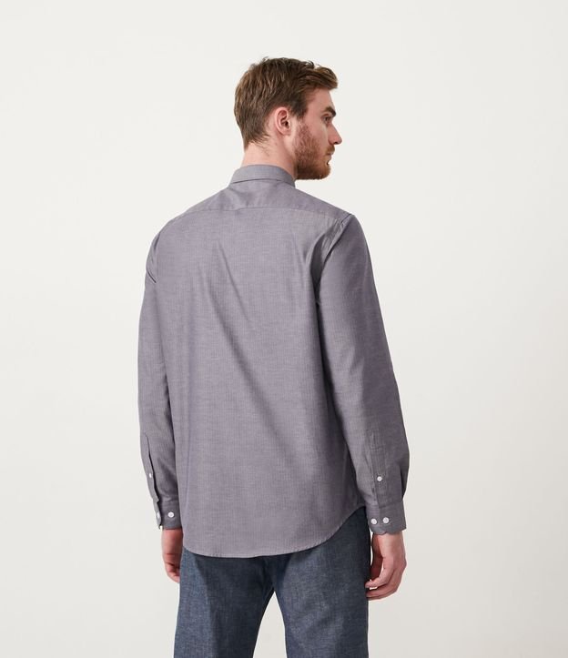 Camisa em Algodão com Textura Maquinetada Cinza 3