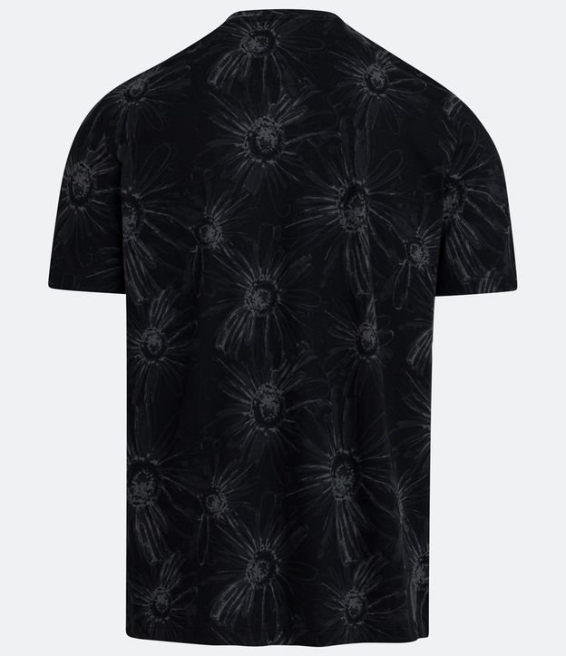 Remera Comfort en Algodón con Estampado Floral Negro 6