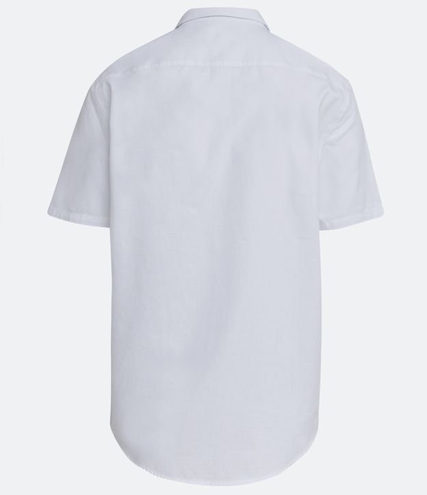 Camisa Regular em Algodão com Gola Colarinho e Manga Curta Branco 6