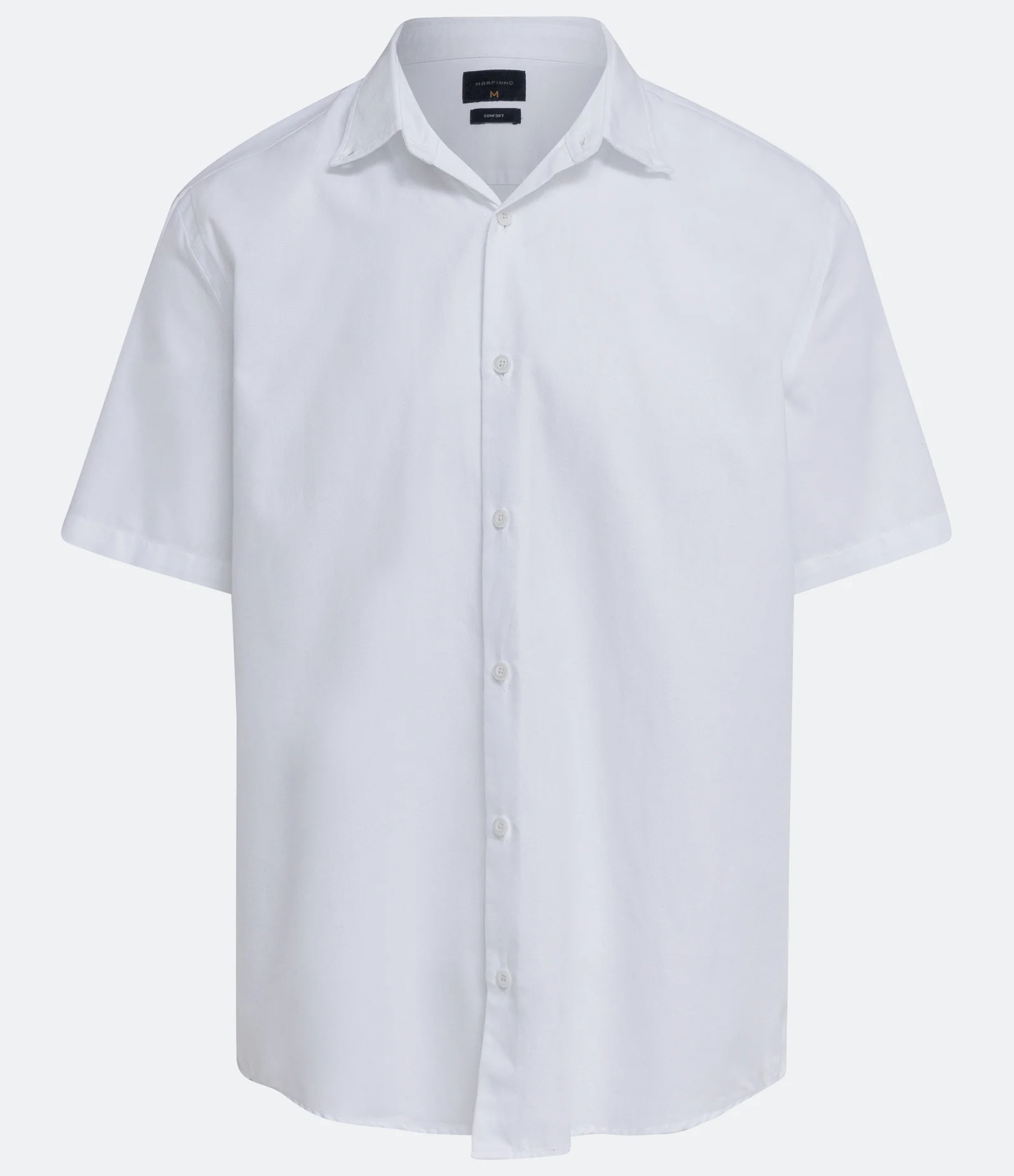 Camisa Comfort em Oxford com Gola Colarinho e Manga Curta Branco 5