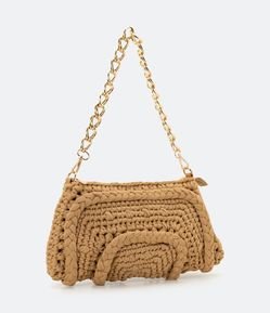 Bolsa Clutch em Crochê com Alça de Corrente Metálica