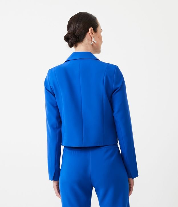 Blazer Corto con Botones Diferenciados Azul 3