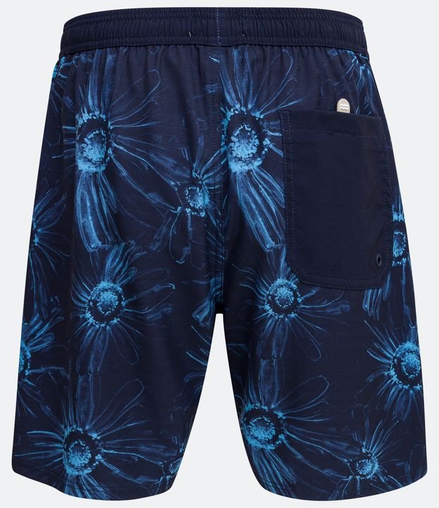Bermuda de Baño con Estampado Floral y Lazo Azul 7