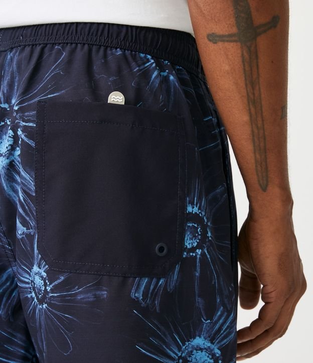 Bermuda de Baño con Estampado Floral y Lazo Azul 5