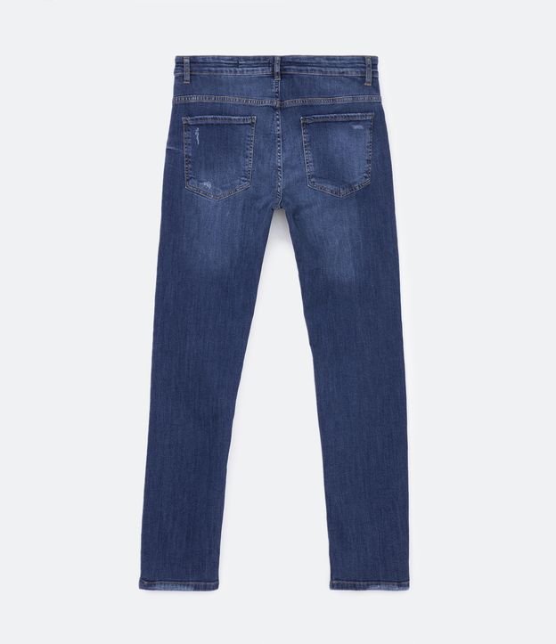 Calça Jeans com Detalhes de Puídos Azul 6