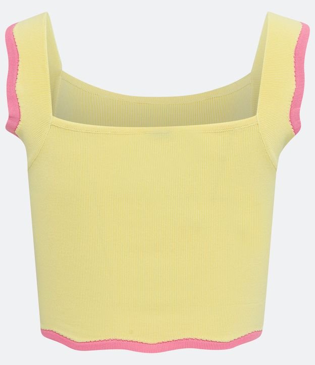 Blusa de Tirantes de Punto con Ondulado Amarillo 6