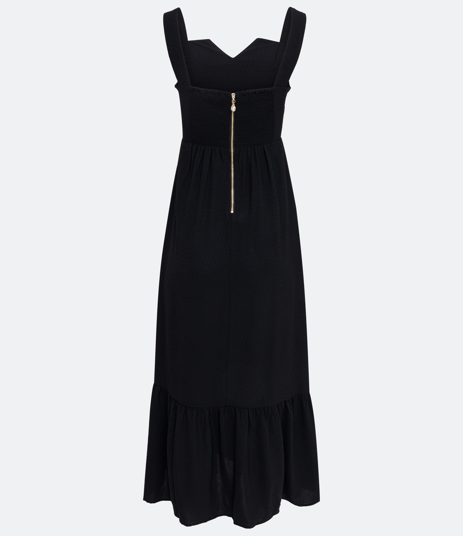 Vestido New Midi Regata com Fechamento em Zíper nas Costas Preto 7