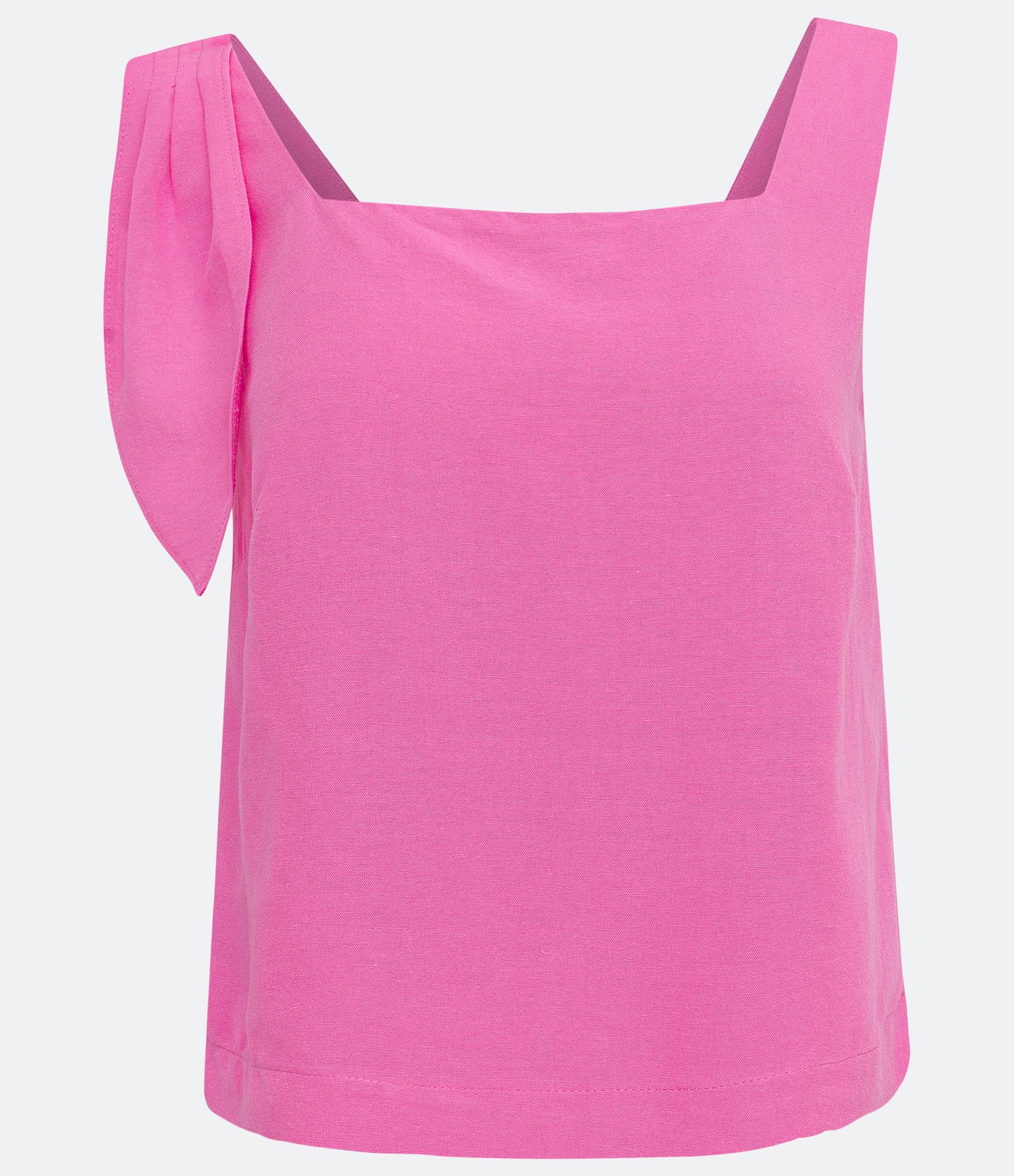 Blusa em Viscolinho com Alça Larga e Laço Rosa 5
