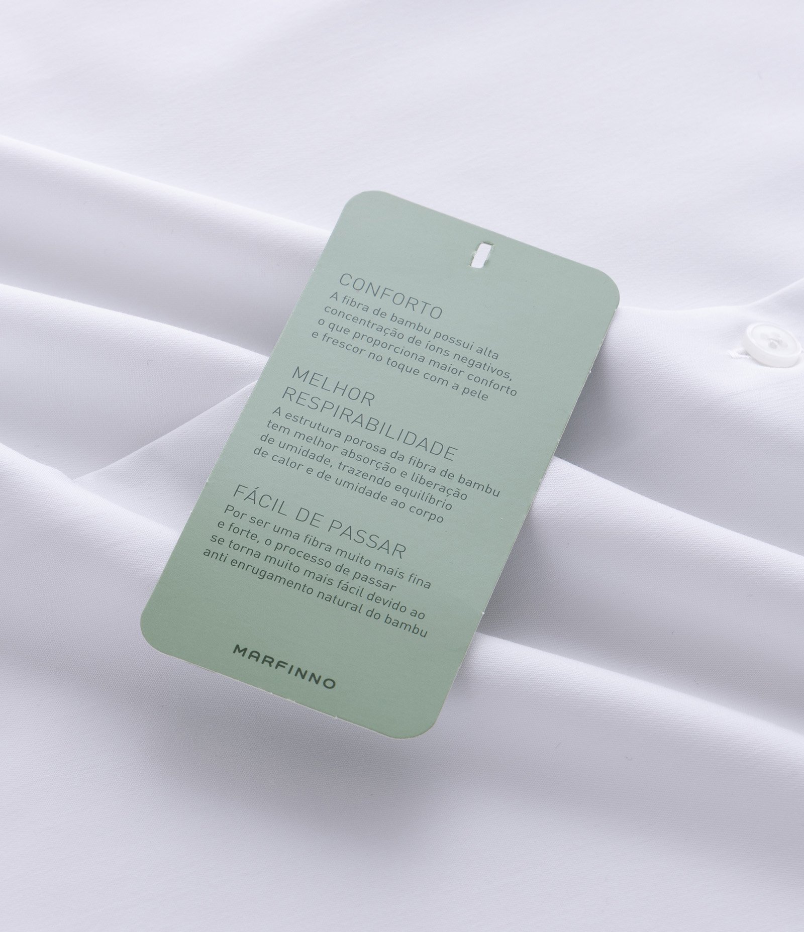Camisa Slim em Fibra de Bambu Branco 8