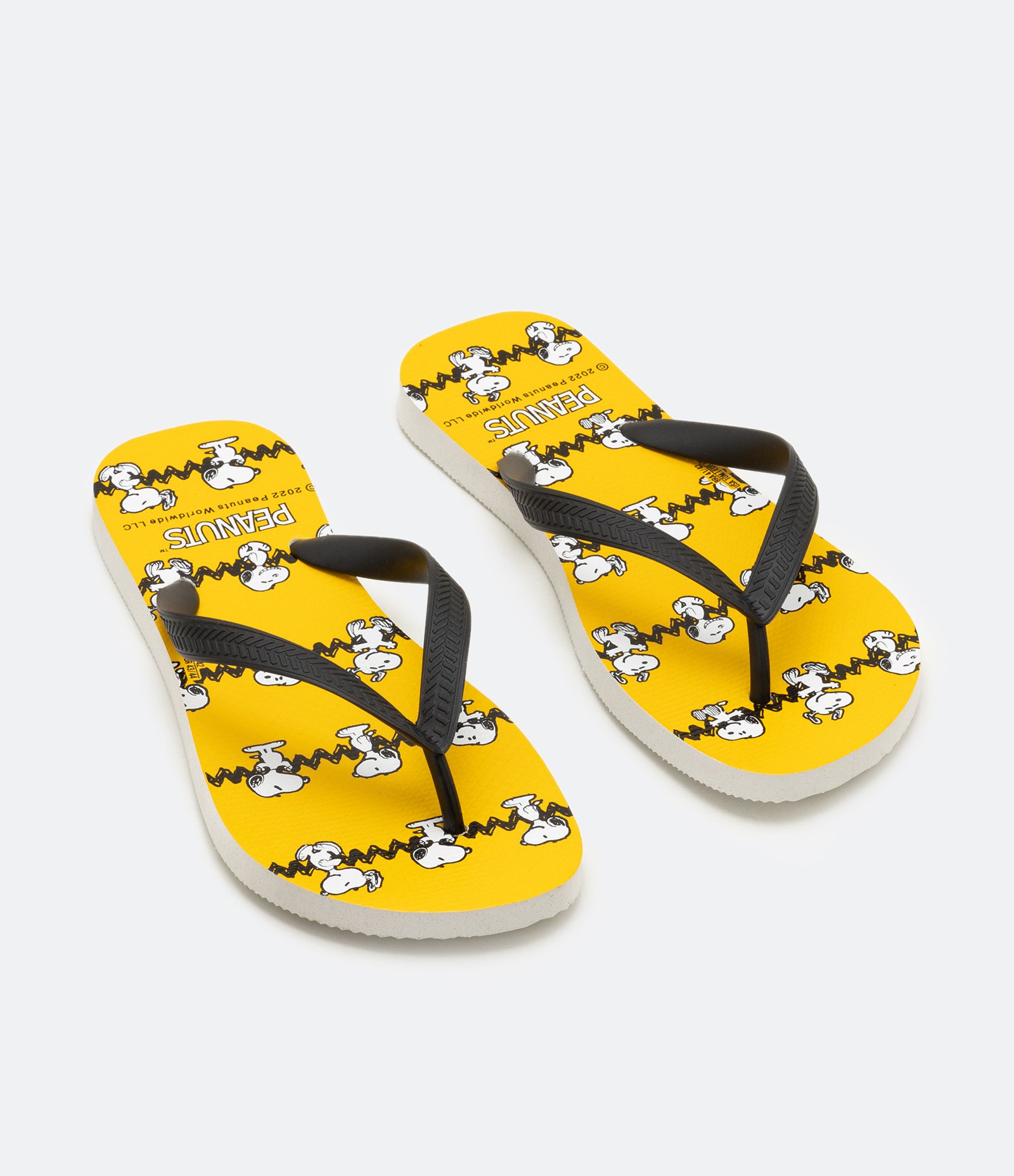 Chinelo de Tiras com Estampa Snoopy Amarelo 1