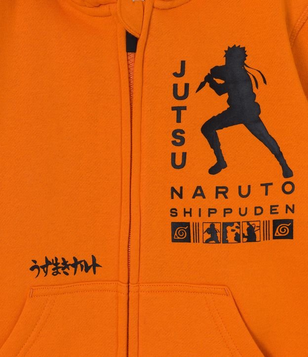 Buzo Infantil con Estampado Naruto y Lettering Japonês - Talle 5 a 14 años Naranja 3