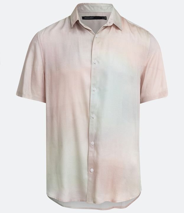 Camisa Slim en Viscosa Texturizada con Efecto Degradado Rosado 6