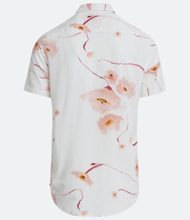 Camisa Slim en Viscosa con Estampado Floral Blanco 7