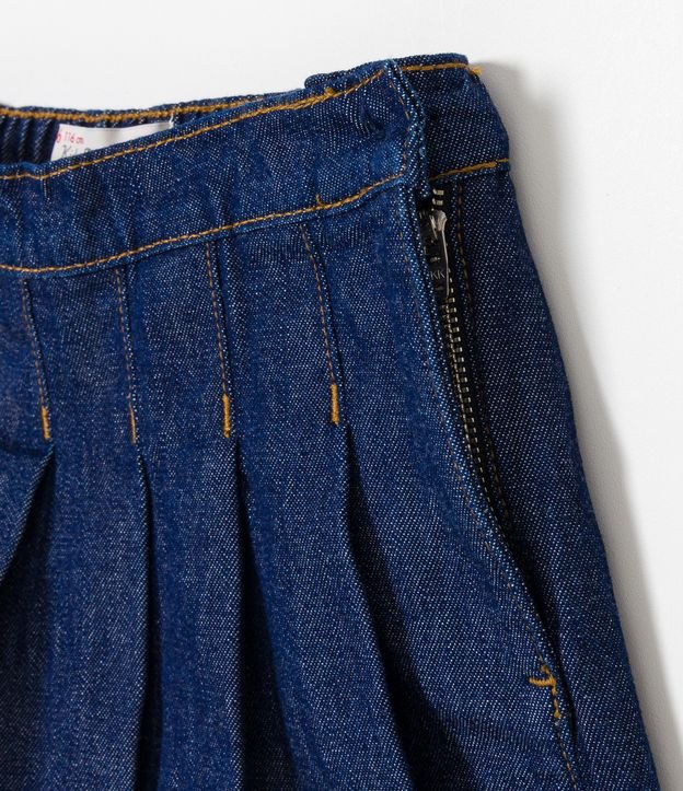 Short Pollera en Jeans Plissado - Talle 5 a 14 años Azul 3