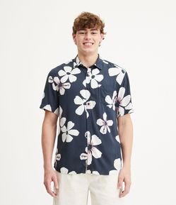 Camisa Manga Corta en Viscosa con Estampado Floral