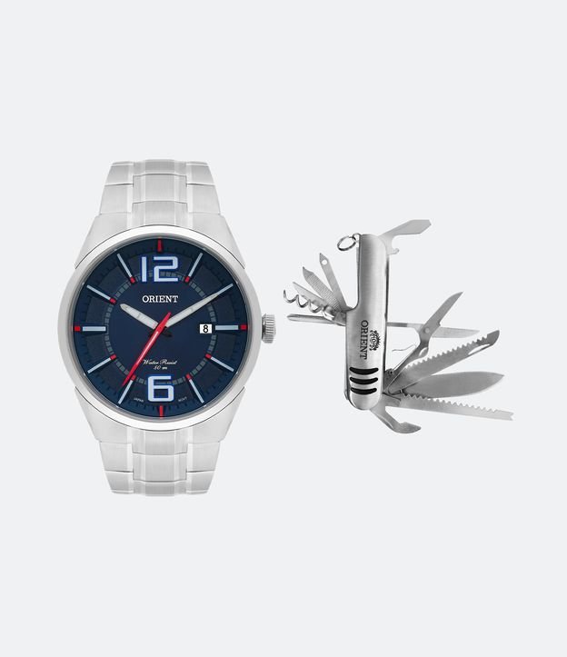 Kit Relógio Orient com Pulseira em Aço e Caixa em Metal MBSS1327-KE10D2SX Cinza Claro 1