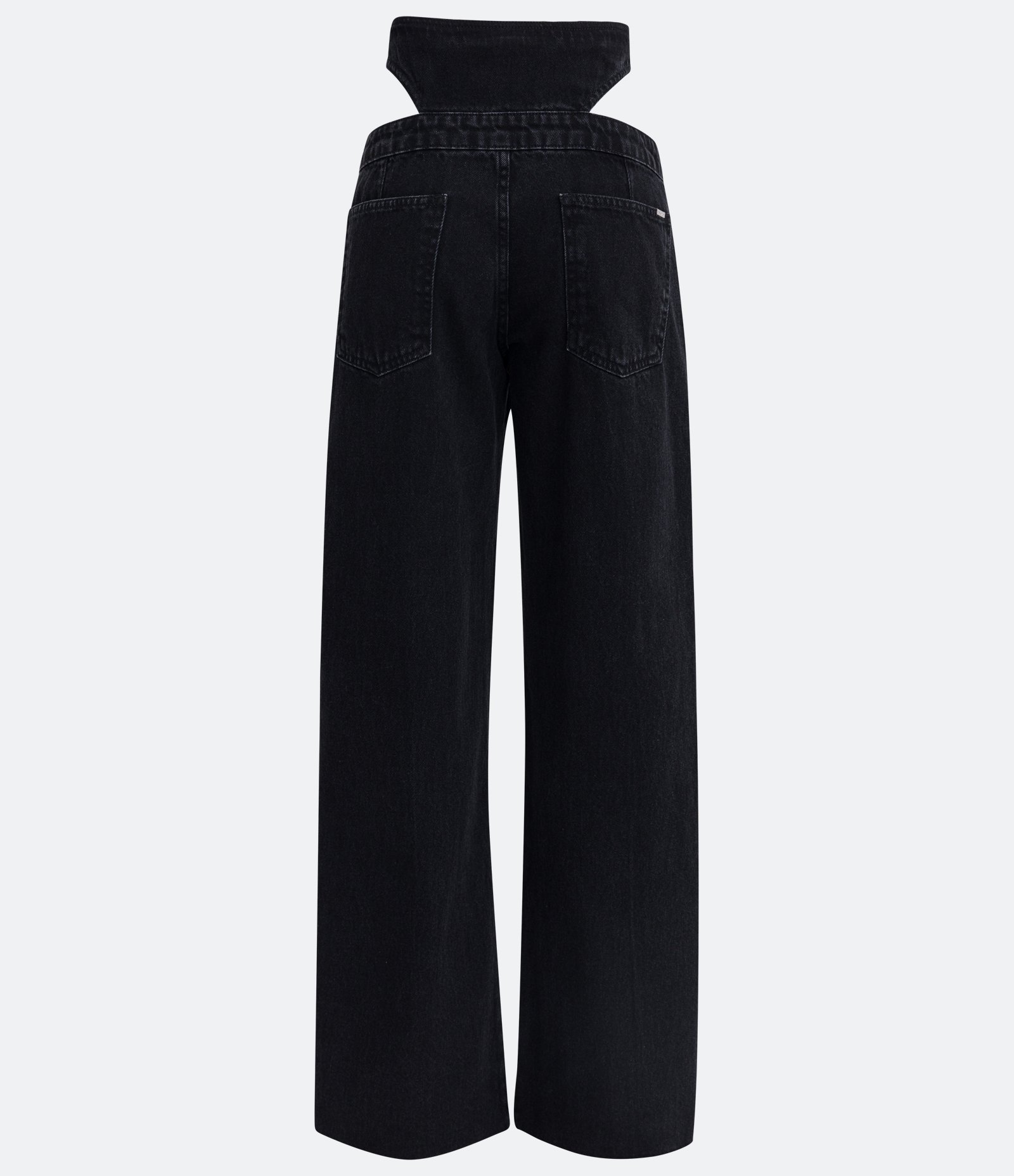 Calça Anos 90 Jeans com Detalhe Asa Delta e Zíper Frontal Preto 7