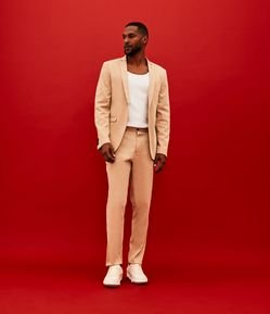 Paletó Slim em Poliviscose com Botão Único