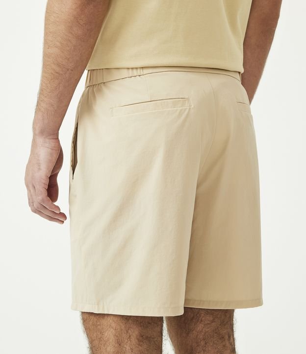 Bermuda Slim en Poliamida con Elástico en la Cintura Marrón 4