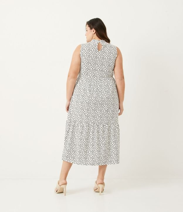 Vestido Midi Em Algodão Com Golinha Alta Curve And Plus Size Branco 5728