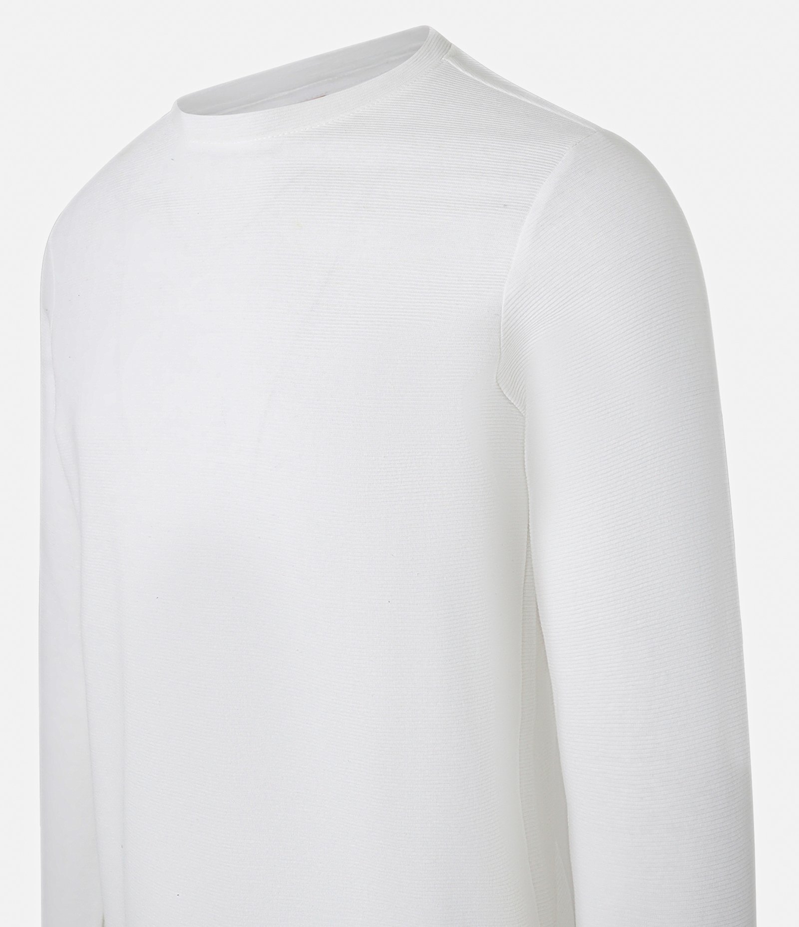 Camiseta Slim em Algodão com Textura Canelada Branco 6