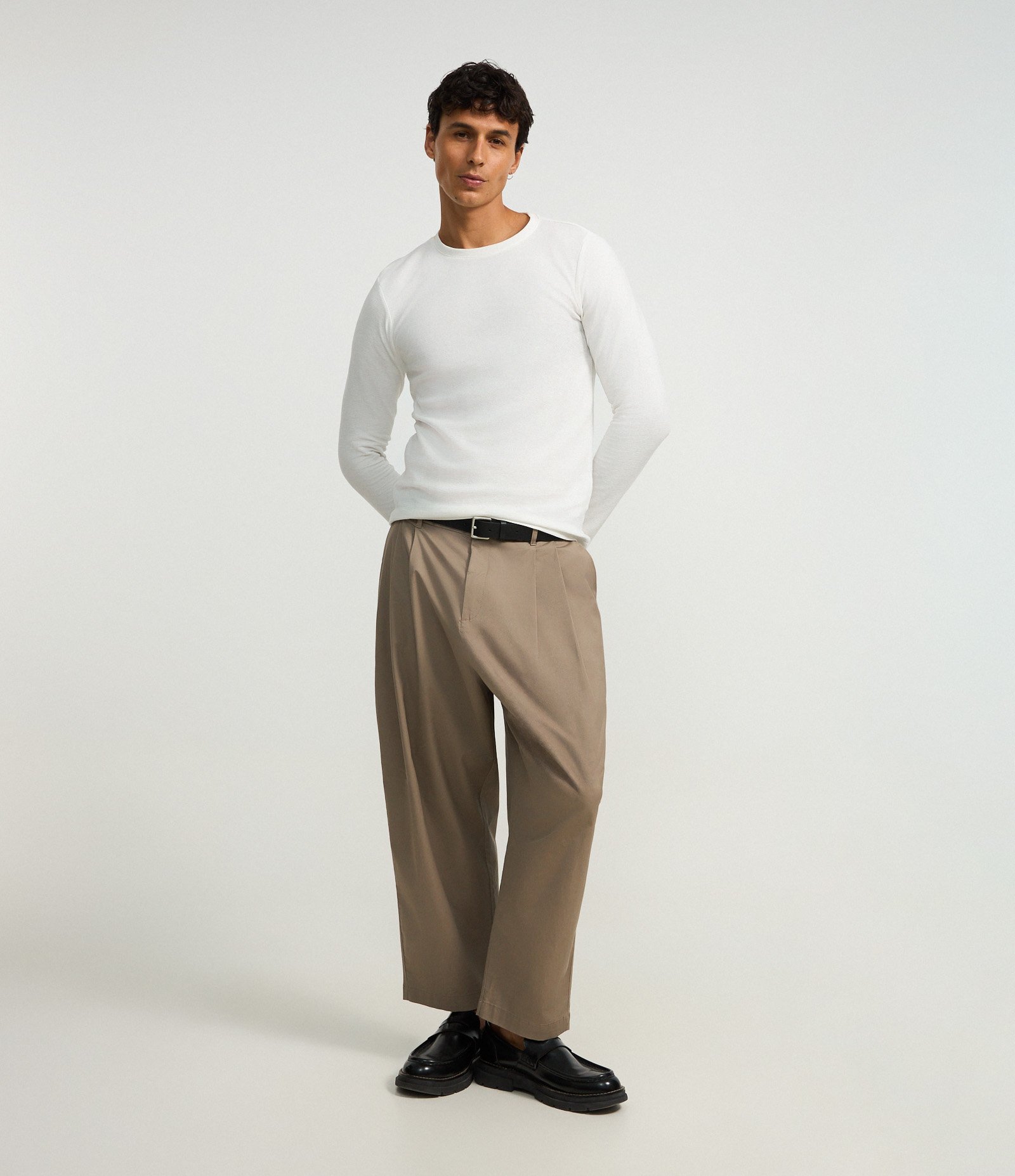 Camiseta Slim em Algodão com Textura Canelada Branco 2