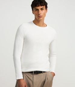Camiseta Slim em Algodão com Textura Canelada
